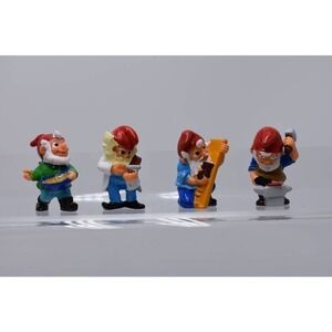VINTAGE 1988  Ferrero Kinder Surprise Vintage Craftsman Garden Gnomes, Lot of 4